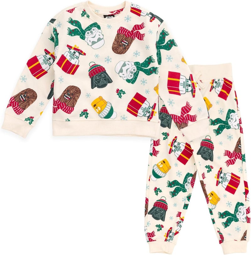 Starwars Christmas Fleece Pullover Sweatshirt and Jogger Pants Outfit Set Toddler to Big Kid Sizes (2T - 14-16) - Image 1